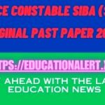 Police Constable SIBA (STS) Original Past Paper 2024